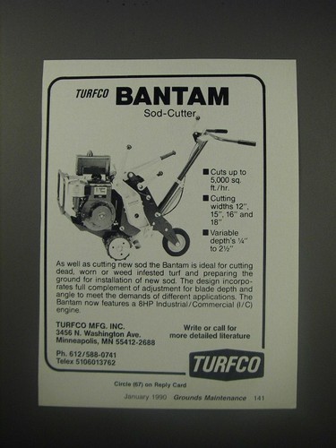 1990 turfco bantam - turfco, sod-cutter