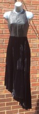 Stunning Coast black velvet Delores asymmetric maxi party dress size 8 RRP £120