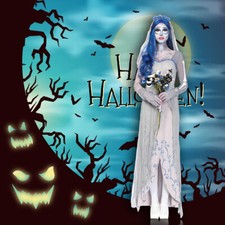 UK Corpse Wedding Cosplay Bride Vampire Costume Halloween Women Witch Dresses