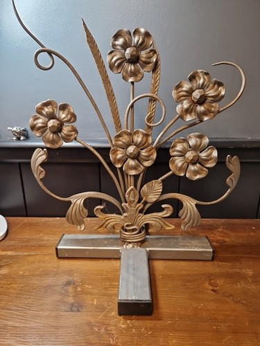 Wrought iron floral fireplace - floral,