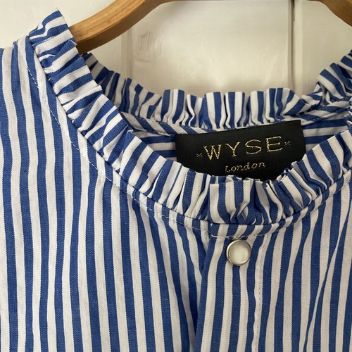 Wyse blouse blue - blouse, blue/white