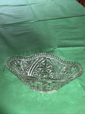 Heavy Inverted Bicorn Hat  Shaped Moulded Rose Glass Vase Vintage Quality