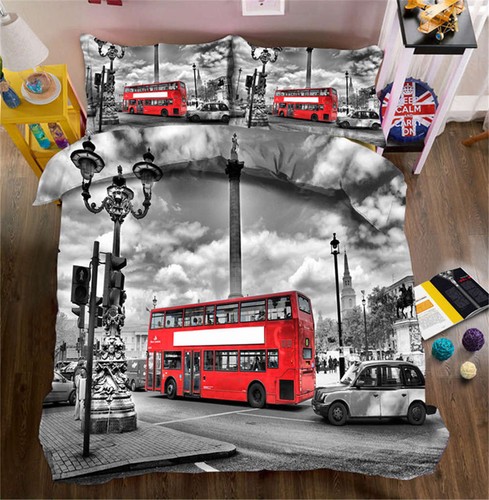 Running red bus printing - running,