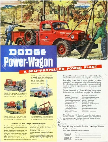 1947 dodge power wagon red - wagon,