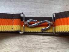 Elasticated Snake Belt Brown orange yellow 24mm Adult Boys Mens Girls xxl xxxl