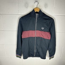 Fred Perry Jacket Mens Extra Small Black Bradley Wiggins Tracksuit Top Cycling*