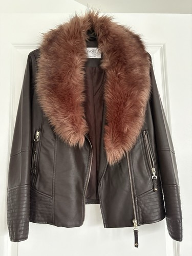 Leather look biker jacket - leather,