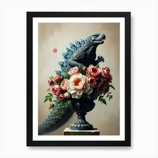 Godzilla 2 Art Print Framed