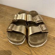 Birkenstock Women's Rose gold Arizona Soft Footbed Slide Sandals size 6.5/40