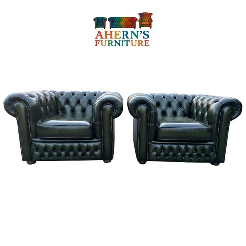 Pair antique green leather - green,