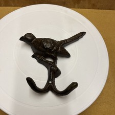 Rustic Vintage-Style 6" Cast Iron Bird Coat Hook 