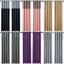 Crushed Velvet Band Curtains PAIR Eyelet Faux Silk Fully Lined Ring Top UK Sizes