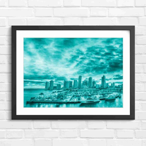 Vibrant miami skyline - vibrant, with