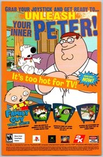 Family Guy Print Ad Game Poster Art PROMO Original PlayStation 2 Xbox PS2 2006