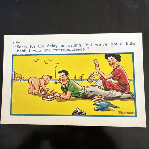 Trow vintage comic postcard - comic,