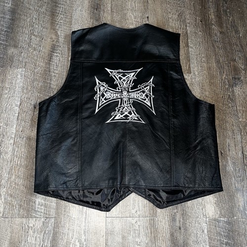 Usa bikers leather vest - leather,