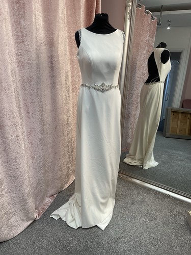 Crepe backless wedding dress - crepe,