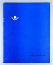 SABENA 1962 VINTAGE AIRLINE INFORMATION BROCHURE - GREAT PICTURES