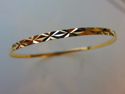 Gold solid slave bangle 3mm - bangle,