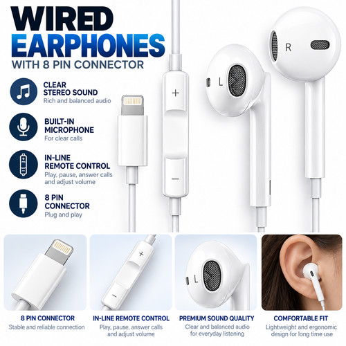 Wired earphones earbuds - earphones,