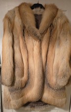 Large red fox natural fur - red,
