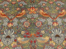 WILLIAM MORRIS STRAWBERRY THIEF VELVET FABRIC Upholstery Cushion Curtain