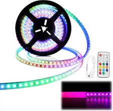 Muzata 12V 16.4FT 5M RGB LED Strip Light Waterproof 96LED,  fit LED Profile U108