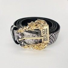 VERSACE JEANSSnakeskin Effect Belt In Black