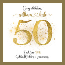 personalised 50th golden wedding anniversary card golden wedding anniversary