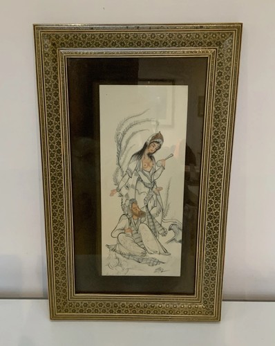 Persian couple painting - couple, on