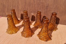 7x Vintage Amber  Glass Lamp