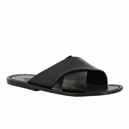 Mens leather slippers handmade
