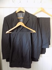 mens MARKS & SPENCER CHARCOAL CHECK WOOL SUIT 40"S CHEST 34" WAIST 31" LEG