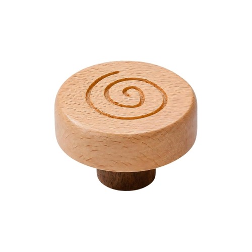 Sanded beech furniture knob - sanded,