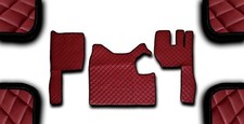 DARK RED 3LAYER ECO LEATHER FLOOR MATS FOR RHD TRUCK VOLVO FH13 2010-2012 MANUAL