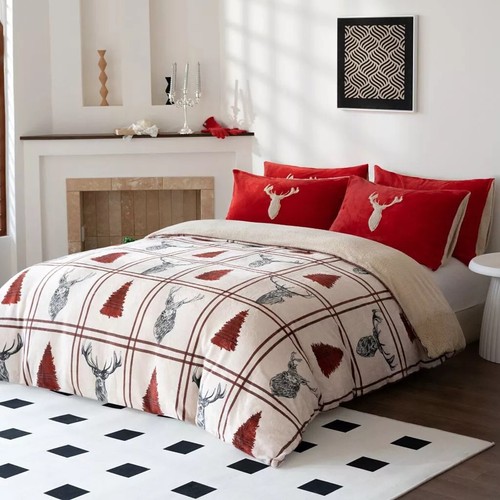 Christmas teddy fleece duvet - fleece,