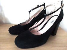Clarks Narrative black suede leather ankle strap shoes Size 7D