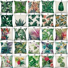 Tropical leaves floral linen - floral,