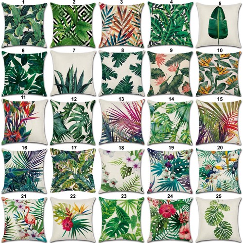 Tropical leaves floral linen - floral,