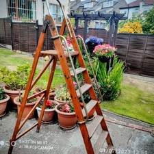 Vintage Wooden 7 Step Ladder