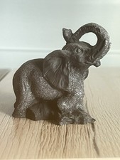 Antique Elephant Decorative Shelf Ornament Glitter Black