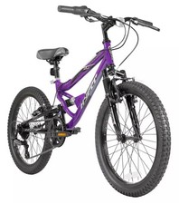 Hyper Plush Kids Mountain Bike 20 Inch Wheel Dual Suspension Purple