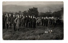 Picture postcard of WW1 Army recruits with BREARY BANKS MASHAM YORKS pmk (C94014