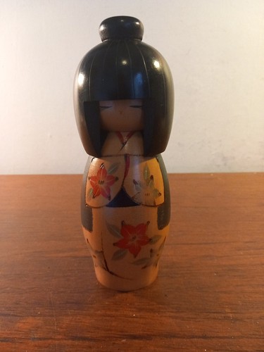 Vintage wooden kokeshi doll - wooden,