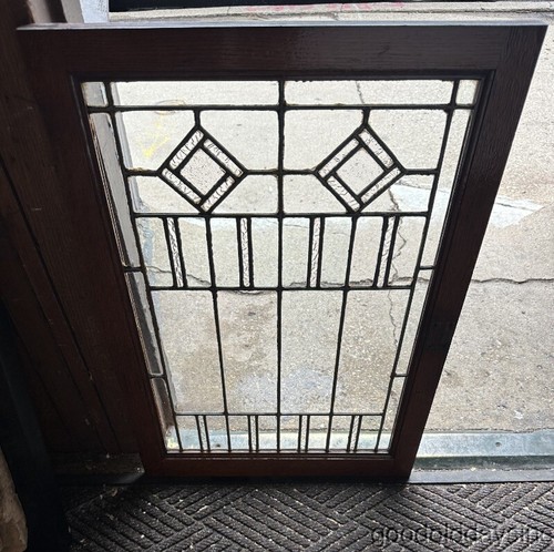 Antique leaded glass bookcase - glass,
