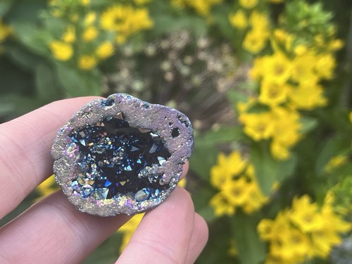 Aura quartz geode mineral - aura,