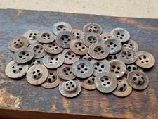 Original WW1 WW2 Battl. Relic German Uniform Zinc Buttons Set ( 37 pcs. ) 4 hole