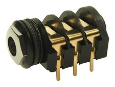 6.35mm Stereo Jack Socket, Gold Plated, PCB Mount - CLIFF ELECTRONIC COMPONENTS