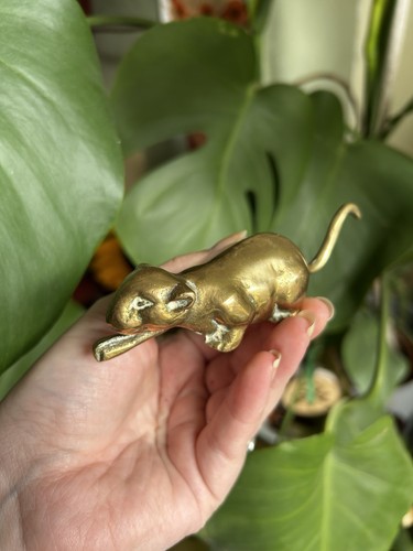 Vintage brass cat ornament - vintage,