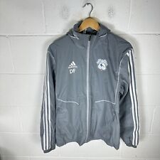 Cardiff City Jacket Mens Small Grey Adidas Training Football Windbreaker Coat*